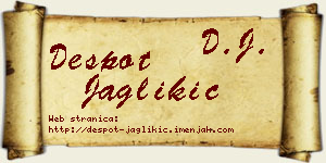 Despot Jaglikić vizit kartica